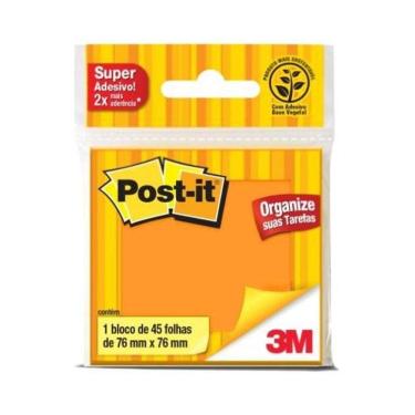 Imagem de Bloco Adesivo Post-it Laranja c/ 45 Folhas 76 x 76 mm - 3M