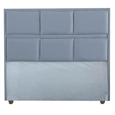 Imagem de Cabeceira Ana Cama Box Painel Casal 140 Suede Cinza