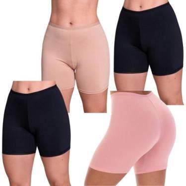 Imagem de Kit 4 Bermuda Anágua Feminina Modeladora Segunda Pele Cintura Média Id