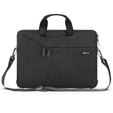 Imagem de Capa Bolsa para Notebook 15,5" Hrebos Resistente à Água, Alça Ajustável, 3 Bolsos Frontais, Compatível com Dell, HP, Acer, Lenovo, MacBook, Ideal para Viagens e Trabalho