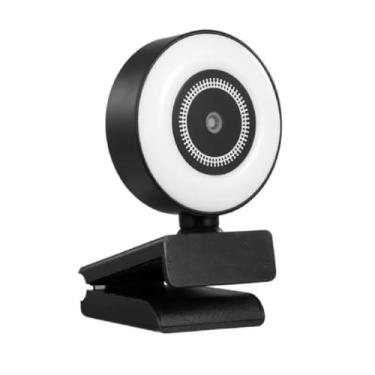 Imagem de Câmera Web cam Full Hd 1080p Com Microfone Embutido Luz Led USB Webcam Para Pc Computador Videoconferência Zoom Meet Hangouts Home Office