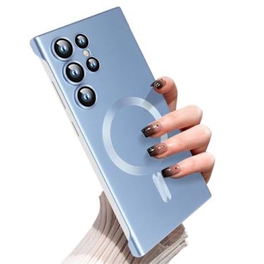 Imagem de Omio Capa fina magnética para Galaxy S23 ultra compatível com MagSafe, policarbonato fosco ultrafino, design minimalista sem moldura sem bordas com protetor de lente de câmera para homens e mulheres,