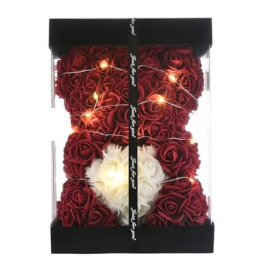 Imagem de WINWISH Urso De Flor De Rosa - Urso De Pelúcia De Rosa Feito À Mão, Melhores Presentes De Decoração Artificial Para A Mãe, Presentes Para Meninas, Presentes Exclusivos, Presentes De Aniversário, A C