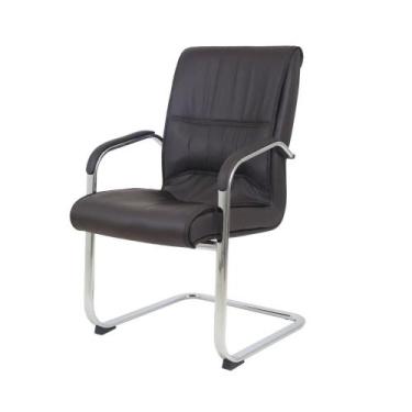 Imagem de Cadeira De Escritório Interlocutor Big Fixa Com Braço Marrom - Cadeira