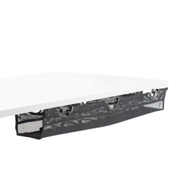 Imagem de VIVO Gerenciamento de cabos de rede de malha de 91 cm sob a mesa com suporte de régua, organizador de fios, armazenamento de cabos de mesa ajustável para escritório em casa, preto, DESK-AC36MH-S