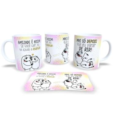 Imagem de Caneca de Porcelana Personalizada Frases Engraçadas, Divertidas e Deboche Pack19 (Amizade é assim)