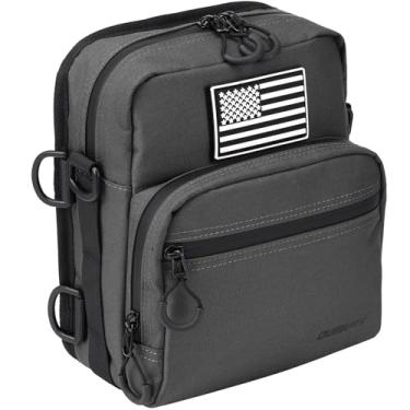Imagem de Oumurs Bolsas para guidão de motocicleta, nylon 600D resistente à água, bolsa universal para barra, bandeira americana, bolsa de acessórios de armazenamento de garfo dianteiro, para Softail Dyna