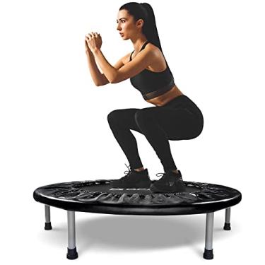Imagem de BCAN Mini trampolim dobrável de 38 ", trampolim fitness com almofada de segurança, trampolim de exercício rebote para adultos, treino interno/jardim, carga máxima de 300 libras