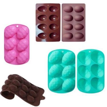 Imagem de Kit 4 Formas Silicone Ovo De Páscoa Chocolate Grande Médio Pequena Ant