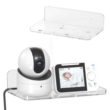 Imagem de Suporte de parede de acrílico para câmera sem perfuração, prateleira de câmera 18 x 9,9 x 4,5 cm, prateleira de parede para Echo Dot Echo Pop, organizador de prateleira de telefone para banheiro,