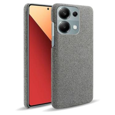 Imagem de Capa para Xiaomi Redmi Note 13 Pro 4G,Capa desenhada em lona,Case Protetora Ultrafina com Empunhadura Macia,Design em Tecido Antichoque e Antiarranhões-Gray