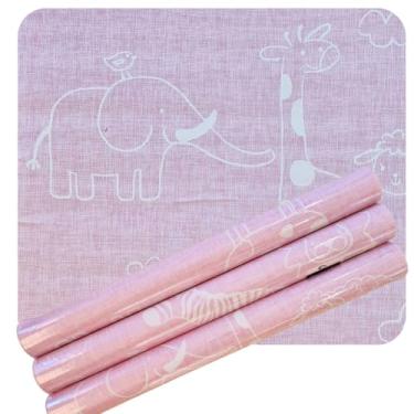 Imagem de Papel De Parede 5m Adesivo Quarto Decorativo Menina Bebê Baby Vinil Dercorado Menino Safari Bailarina Infantil Lavável Autocolante (Safari Rosa)