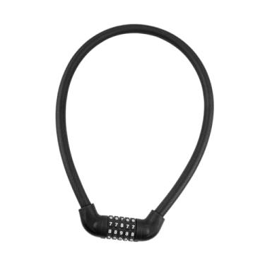 Imagem de menolana 5 Dígitos Código Bicicleta Cabo Bloqueio Segurança à Prova D'água Presente Acessórios Bicicleta Combinação Cabo Bloqueio para Bicicleta de Estrada, Preto