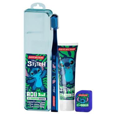 Imagem de Kit Viagem Adulto Porta Escova Dental com Pasta e Fio Stitch Lilo Esto