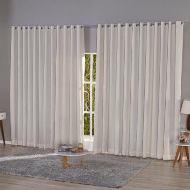 Imagem de Cortina de Linho com Blackout 4x2,60 Sala Quarto Luxo - KALUROS, NATUR
