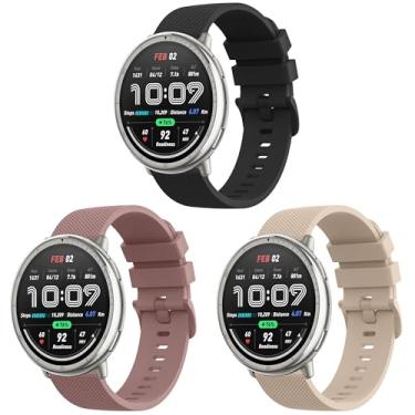 Imagem de Amzpas Pulseiras para smartwatch Amazfit Active 2/Active/GTR Mini/GTS 2 2e 3 4/GTS 2 4 Mini/Bip 3/3 Pro/Bip U Pro/Bip S Lite, pulseiras de substituição de silicone macio de 20 mm para mulheres e