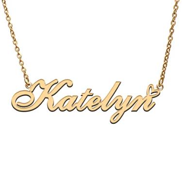 Imagem de RONKAH Colar de nome personalizado personalizado com coração colar de nome personalizado para mulheres colar de moda pessoal melhor presente para menina, mãe, filha, amizade, Natal, aniversário,