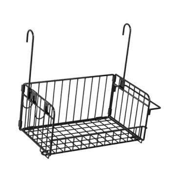 Imagem de SiaBiced Prateleiras de parede de cesta de parede pendurada cesta de arame organizador rústico para dormitório cozinha de armário e despensa, Preto