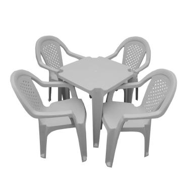 Imagem de Conjunto TopPlast com Mesa de Plástico Top e 4 Cadeiras Isabela - Branco