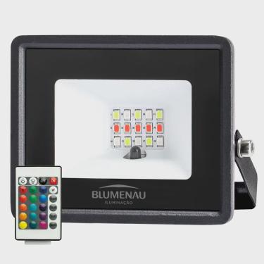 Imagem de Refletor Led 20w Bivolt rgb 1400Lms IP-65 110g C/Controle Preto Ref.76207000 - Blumenau