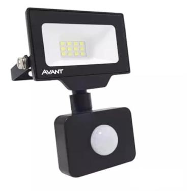 Imagem de REFLETOR SENSOR DE PRESENÇA LED, 10W, EMISSÃO DE LUZ BRANCA 6500K, PRETO, BIVOLT, AVANT