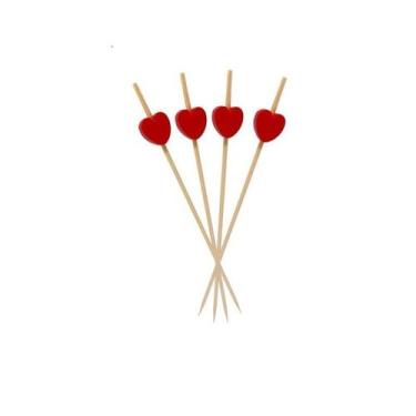 Imagem de Kit Com 500 Espetinho Coração 12cm - Petisco Festa Buffet - ORIENTAL