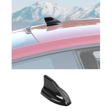 Imagem de DSWSQ Capa de antena Shark Fin para Ford Mustang 2024 Up, antenas automotivas de teto superior AM/FM Capa de base de sinal de rádio com acabamento em forma de barbatana de tubarão para acessórios de