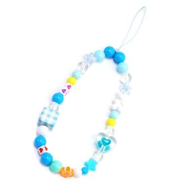 Imagem de JMCRATE Elegante berloque de telefone com contas para cachorro com alça estética Y2K chaveiro bonito para bolsa, câmera, decoração USB, Small, Acrílico, Sem Pedra Preciosa