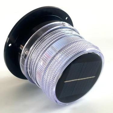Imagem de Cloud Fire Luz De Âncora Led Para Barco E Iate, Lâmpada Navegação Magnética Movida A Energia Solar, Ip65 À Prova D'Água Poeira, Advertência Estroboscópica, Material Pc, 3 Modos (Piscando, Estroboscó