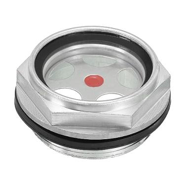 Imagem de PATIKIL Vidro de visão de óleo para compressor de ar, 1 pacote G 3,5 cm, rosca macho, liga de alumínio, medidor de nível de líquido, peças de compressor de ar com anel de vedação