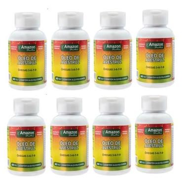 Imagem de Kit 8 Óleo De Avestruz Amazon Struthio - 60 Capsulas