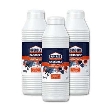 Imagem de Cola para artesanato Cascorez 500g branca kit com 3 unidades