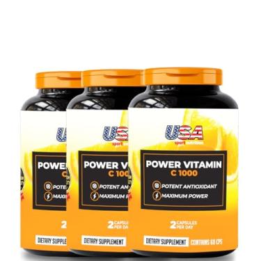 Imagem de Vitamina C 1000mg Power Importada (180 Cap) – Energia, Saúde e Proteção Diária - USA SPORT NUTRITION