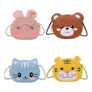 Imagem de Bolsa Infantil Menina Criança Ursinho Bolsinha Feminina (Rosa)