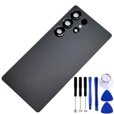 Imagem de Bestdealing Capa traseira de reposição para Galaxy S25 Ultra SM-S938U Porta de vidro traseira para Samsung Galaxy S25 Ultra 2025 17.5 cm Peça de reparo da carcaça traseira (titânio preto)