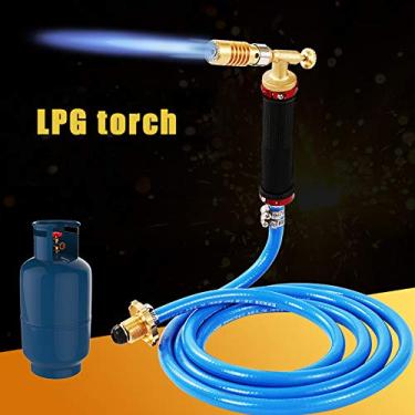 Imagem de Anonyme Equipamento de máquina de soldagem por ignição eletrônica a gás propano liquefeito com mangueira de 2,5 m para soldagem de soldagem cozinhar, aquecimento, toda a tocha de soldagem de cobre