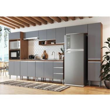 Imagem de Cozinha Modulada 7 Peças Athena Freijó Cinza Megasul - IRM