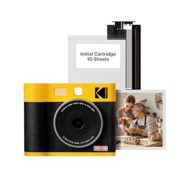 Imagem de KODAK Câmera instantânea Mini Shot 4 ERA 4PASS 2 em 1 e impressora fotográfica (4 x 4) (amarelo, câmera + 10 folhas)