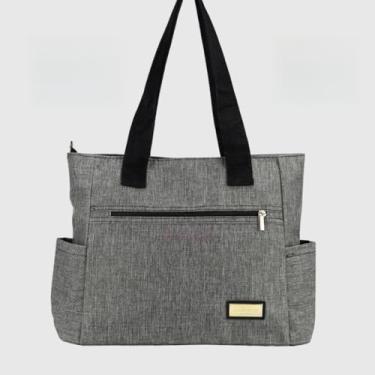 Imagem de Bolsa Feminina Grande de Ombro Pasta Universitaria Notebook Curso Faculdade (Preto Grafite)