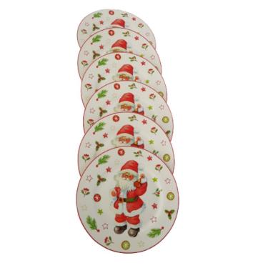 Imagem de Jogo Pratos Bolo Papai Noel 6 Unid.