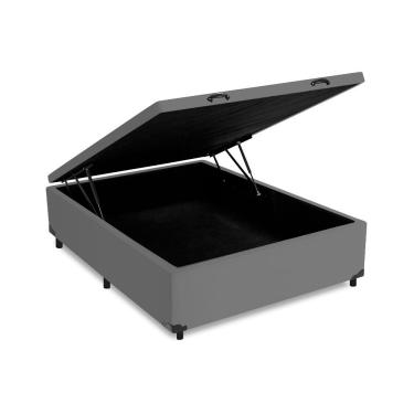 Imagem de Cama Box Baú Viúva 128x188x41cm Varias Cores Cor:cinza Sintético