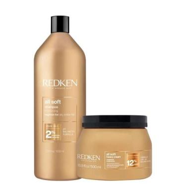 Imagem de Kit Redken All Soft Shampoo 1L + Máscara 500ml