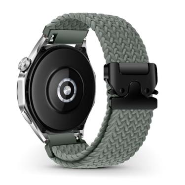 Imagem de RoYiio Pulseira de nylon para Amazfit Bip 6 / Bip 5 / Balance/Pop 3S / GTR 4 / GTR 3 Pro, respirável, macia, confortável, pulseira esportiva de nylon tecido de 22 mm para Garmin Venu 3 / Forerunner