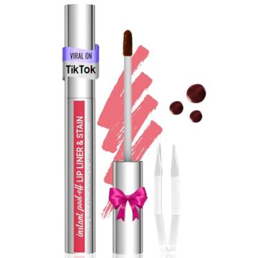 Imagem de Vevivia Beauty Lip Stain - Delineador, Duradouro, Natural, Removível Com Pinça, Fácil De Usar, À Prova D'Água, Antiborrões, Antitransferência, Rosa Nude
