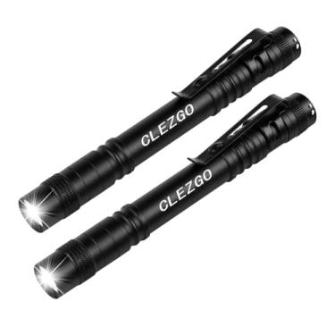Imagem de CLEZGO Lanternas De Led Tipo Caneta - Pacote Com 2, Pequenas, Mini Bolso À Prova D'Água Clipe Para Camping, Atividades Ao Ar Livre, Emergência, Inspeção, Trabalho, Reparo, Enfermagem E Uso Médico