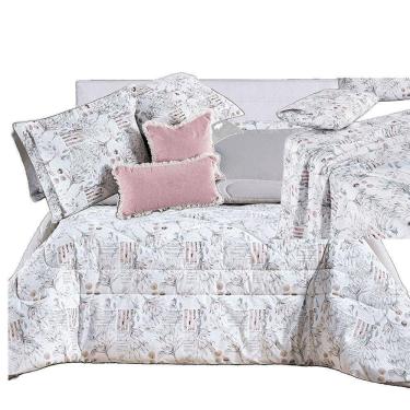 Imagem de Kit Coordenado Edredom, Cobre Leito E Lençol Sensuale Super King Protea 8 Peças - 80% Algodão, 20% Poliéster
