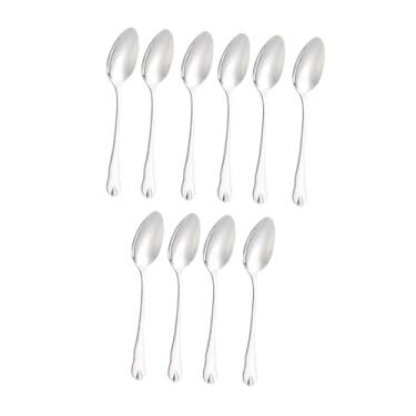 Imagem de Bothyi Conjunto de 10 colheres de chá, talheres, colheres de chá, utensílios de cozinha, talheres de restaurante polidos, de cabo longo de aço inoxidável