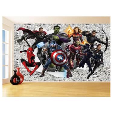 Imagem de Papel De Parede 3D Heróis Página Quadrinhos Hq 3,5M Nhma269 - Você Dec