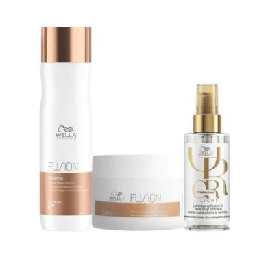 Imagem de Wella Fusion Sh 250ml + Masc 150ml + Oleo Light 100ml - Wella profissi