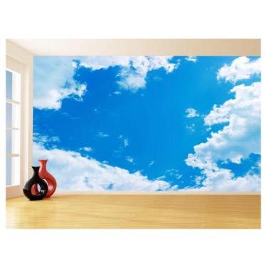 Imagem de Papel De Parede 3D Paisagem Céu Azul Nuvens 3,5M Nsk118 - Você Decora